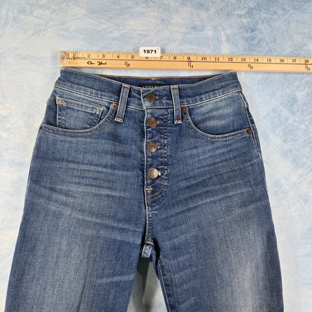 Lucky Brand Bridgette Skinny Jeans Womens 2/26 High Rise‎ Button Fly Blue Denim